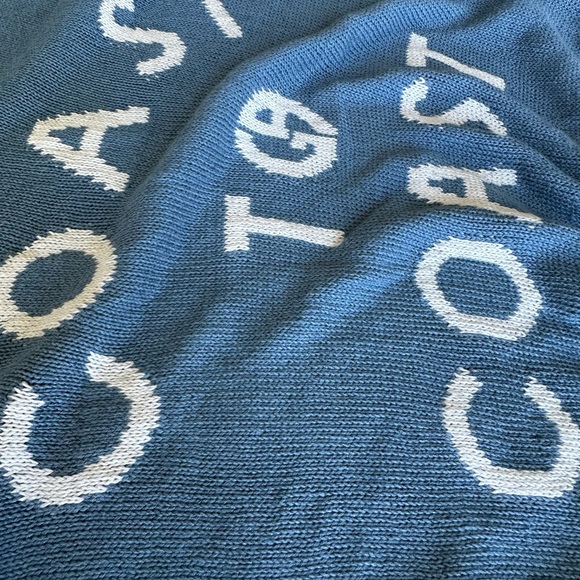 Giorgio Armani Woman Sweater Slate blue 44 Sz M/L Linen, Cotton. Logo In Front - Picture 11 of 14